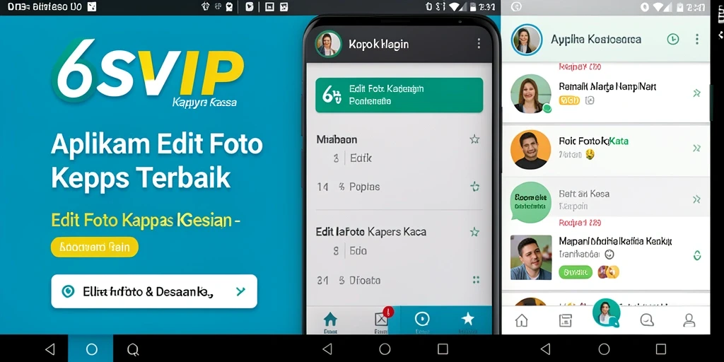 Tampilan antarmuka 6SVIP dengan fitur Edit Foto Kertas Kaca.