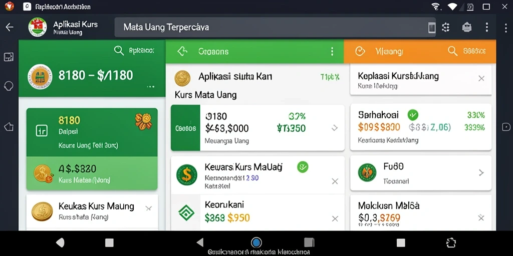 Antarmuka aplikasi 8180 dengan fitur kurs mata uang yang mudah digunakan.
