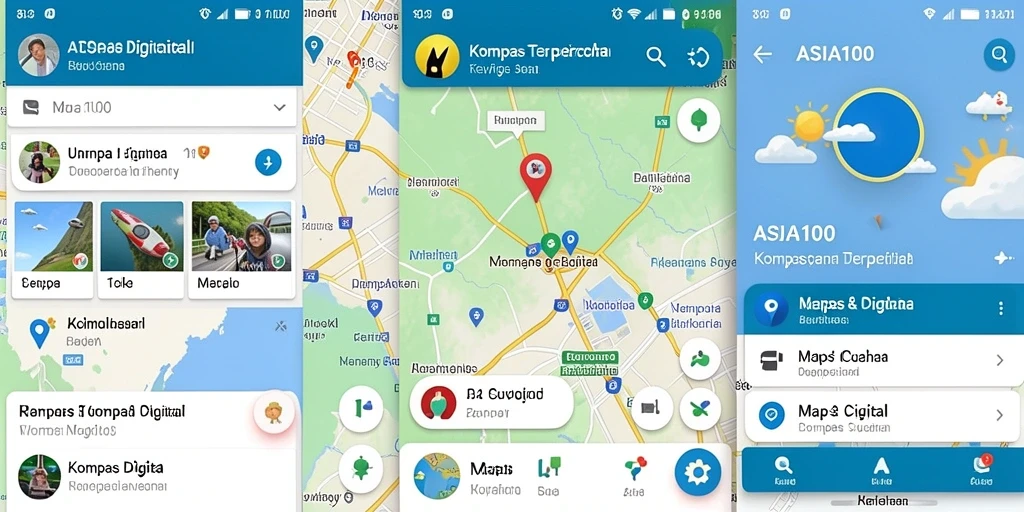 Tampilan antarmuka aplikasi Kompas Digital ASIA100 yang informatif.