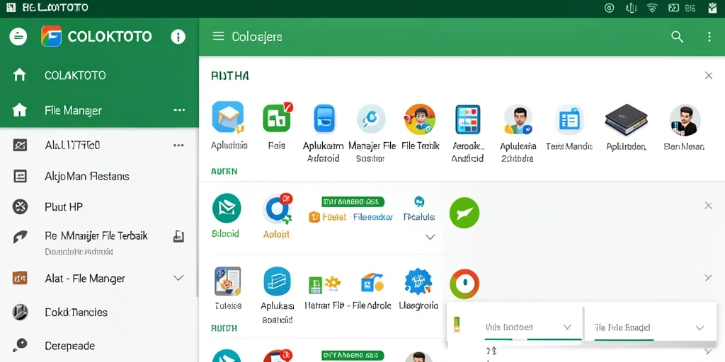 Antarmuka aplikasi COLOKTOTO yang sederhana dan fungsional sebagai file manager.