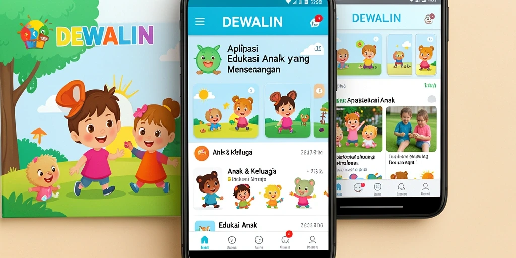 Tampilan antarmuka DEWALIN yang menarik untuk anak-anak.