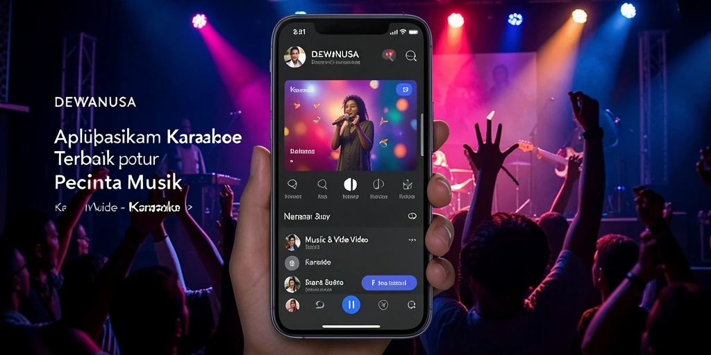 Tampilan antarmuka DEWANUSA dengan fitur Karaoke yang menarik.
