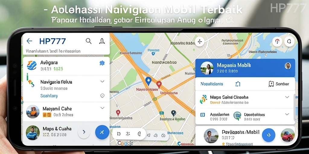 Antarmuka HP777 menampilkan peta navigasi yang jelas dan informatif.