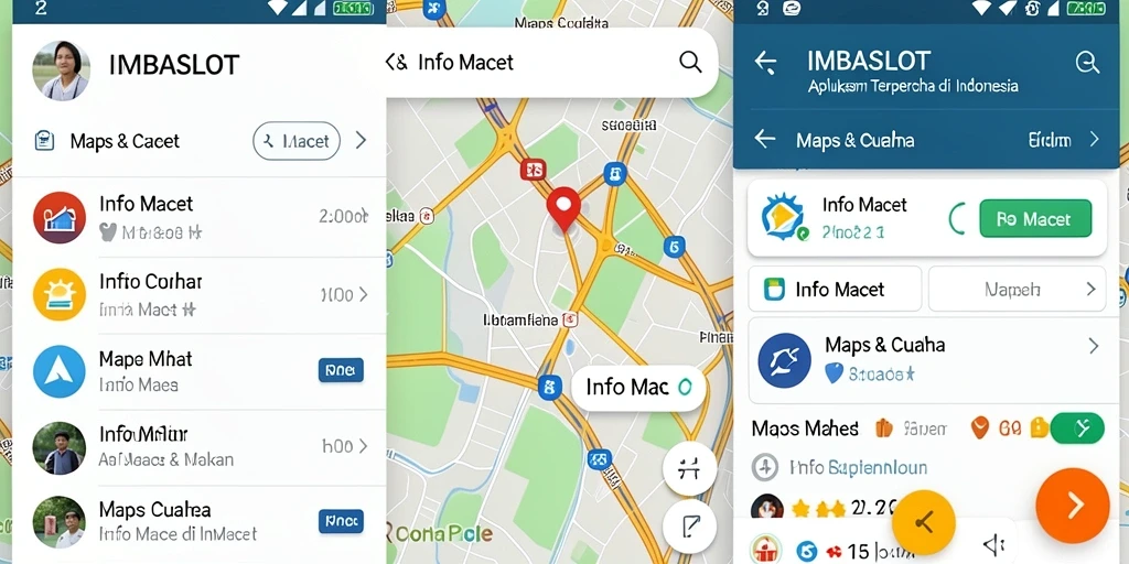 Tampilan antarmuka aplikasi IMBASLOT dengan informasi kemacetan terkini.