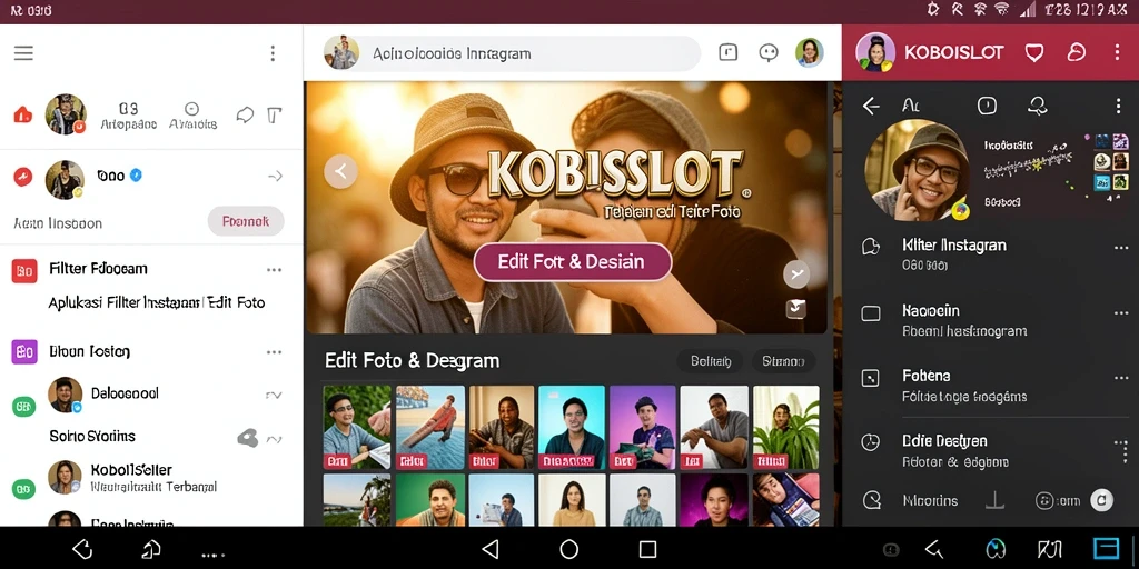 Tampilan antarmuka KOBOISLOT yang user-friendly untuk edit foto.