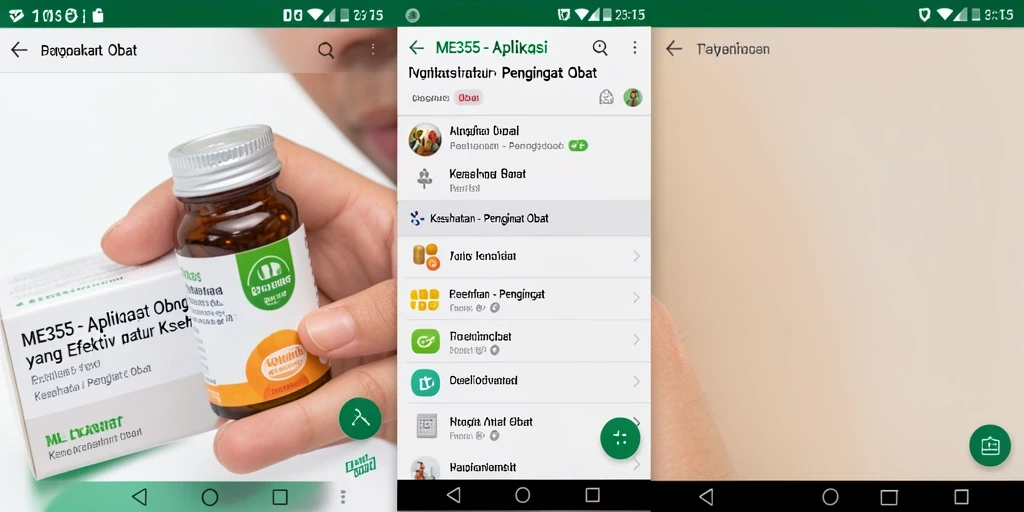 Antarmuka ME355 yang sederhana untuk pengingat obat.