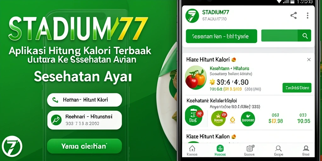 Tampilan antarmuka aplikasi Hitung Kalori STADIUM77 yang modern dan mudah digunakan.