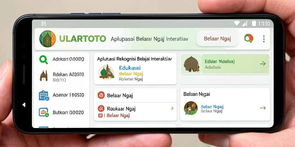 Tampilan antarmuka ULARTOTO yang interaktif dan menarik untuk belajar ngaji.